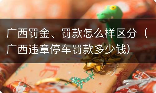 广西罚金、罚款怎么样区分（广西违章停车罚款多少钱）