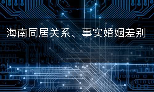 海南同居关系、事实婚姻差别