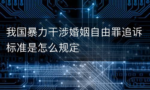 我国暴力干涉婚姻自由罪追诉标准是怎么规定