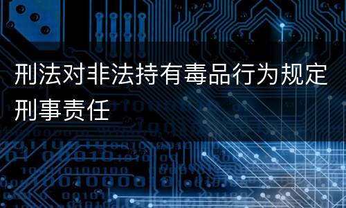 刑法对非法持有毒品行为规定刑事责任
