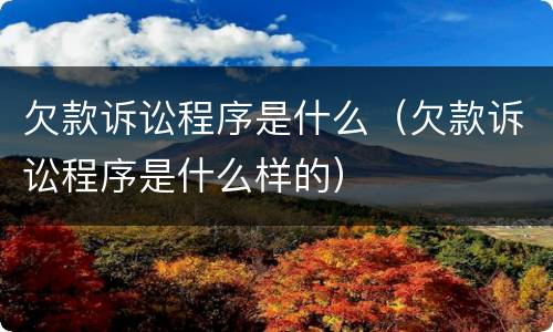 欠款诉讼程序是什么（欠款诉讼程序是什么样的）