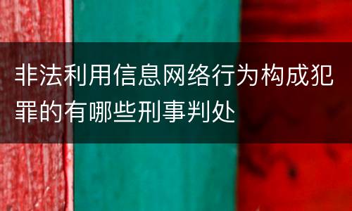 非法利用信息网络行为构成犯罪的有哪些刑事判处