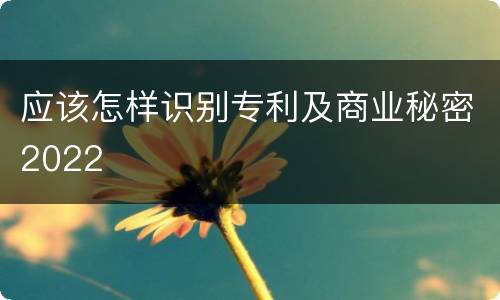 应该怎样识别专利及商业秘密2022