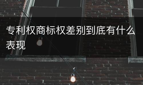 专利权商标权差别到底有什么表现