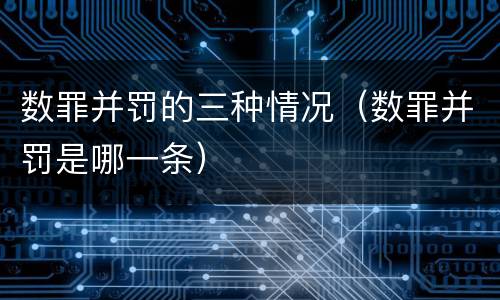 数罪并罚的三种情况（数罪并罚是哪一条）