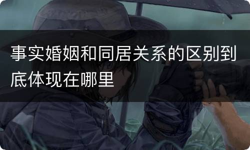 事实婚姻和同居关系的区别到底体现在哪里
