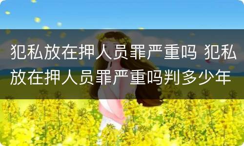 犯私放在押人员罪严重吗 犯私放在押人员罪严重吗判多少年