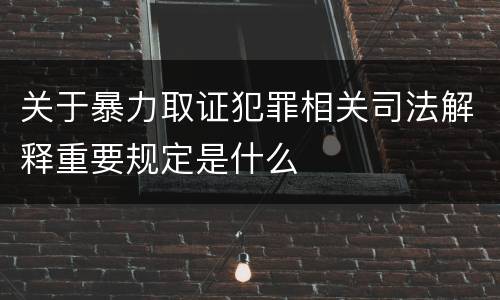 关于暴力取证犯罪相关司法解释重要规定是什么