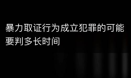 暴力取证行为成立犯罪的可能要判多长时间