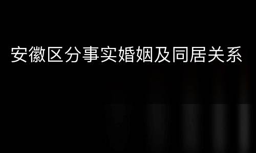 安徽区分事实婚姻及同居关系