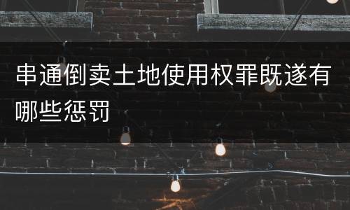 串通倒卖土地使用权罪既遂有哪些惩罚