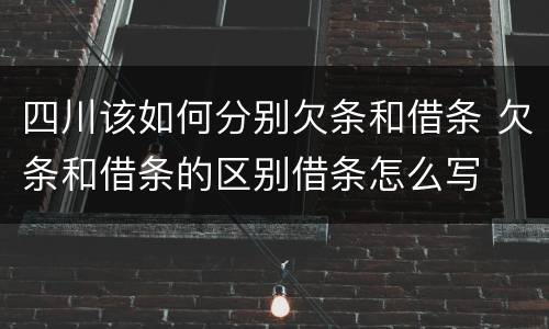 四川该如何分别欠条和借条 欠条和借条的区别借条怎么写