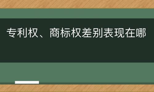 专利权、商标权差别表现在哪