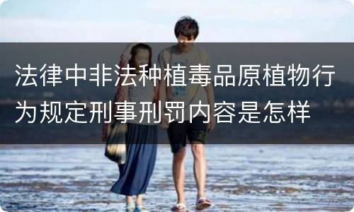 法律中非法种植毒品原植物行为规定刑事刑罚内容是怎样