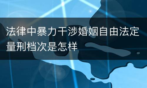 法律中暴力干涉婚姻自由法定量刑档次是怎样