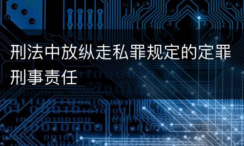 刑法中放纵走私罪规定的定罪刑事责任