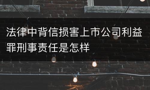 法律中背信损害上市公司利益罪刑事责任是怎样