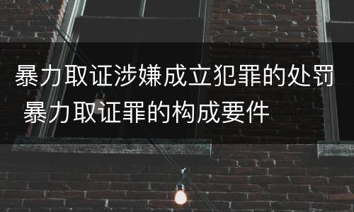暴力取证涉嫌成立犯罪的处罚 暴力取证罪的构成要件