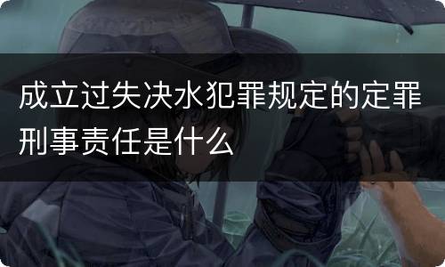 成立过失决水犯罪规定的定罪刑事责任是什么