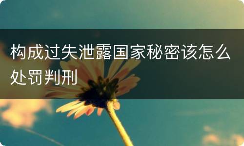 构成过失泄露国家秘密该怎么处罚判刑