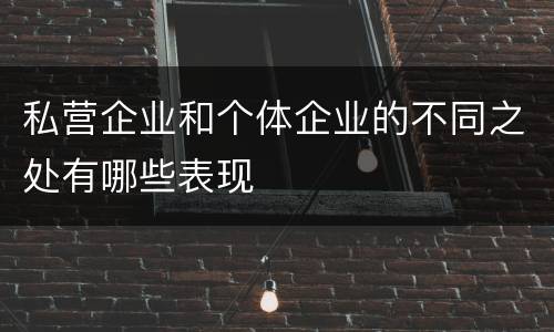 私营企业和个体企业的不同之处有哪些表现