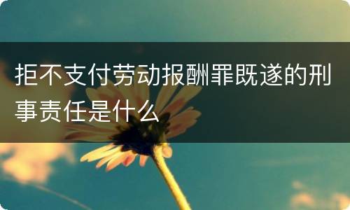 拒不支付劳动报酬罪既遂的刑事责任是什么