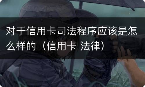 对于信用卡司法程序应该是怎么样的（信用卡 法律）