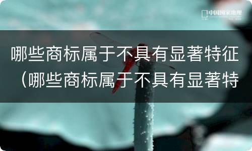 哪些商标属于不具有显著特征（哪些商标属于不具有显著特征的商标）