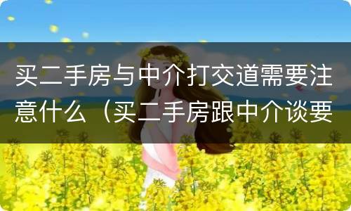 买二手房与中介打交道需要注意什么（买二手房跟中介谈要注意什么）