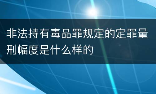非法持有毒品罪规定的定罪量刑幅度是什么样的