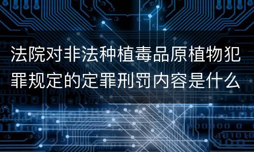 法院对非法种植毒品原植物犯罪规定的定罪刑罚内容是什么