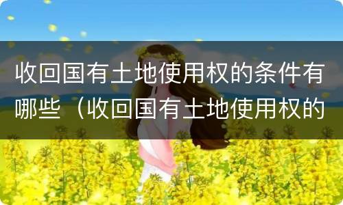 收回国有土地使用权的条件有哪些（收回国有土地使用权的条件有哪些规定）