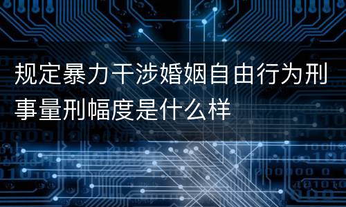规定暴力干涉婚姻自由行为刑事量刑幅度是什么样