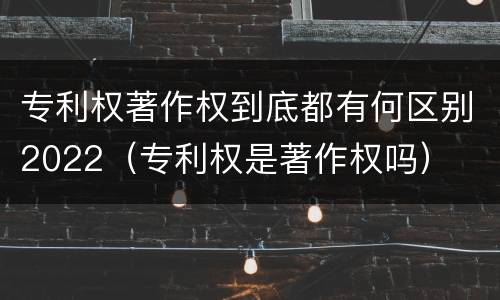 专利权著作权到底都有何区别2022（专利权是著作权吗）