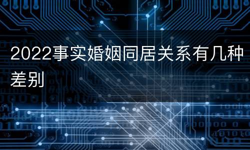 2022事实婚姻同居关系有几种差别