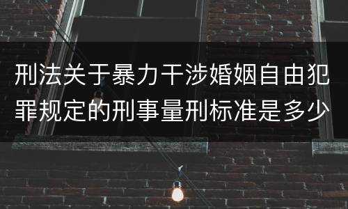 刑法关于暴力干涉婚姻自由犯罪规定的刑事量刑标准是多少