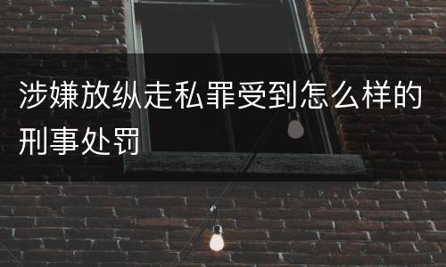涉嫌放纵走私罪受到怎么样的刑事处罚