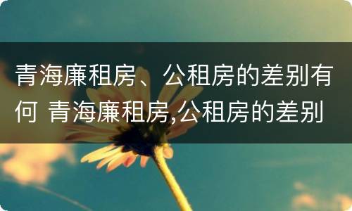 青海廉租房、公租房的差别有何 青海廉租房,公租房的差别有何不同