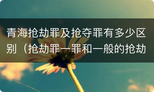 青海抢劫罪及抢夺罪有多少区别（抢劫罪一罪和一般的抢劫罪）