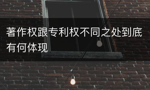 著作权跟专利权不同之处到底有何体现