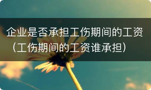 企业是否承担工伤期间的工资（工伤期间的工资谁承担）