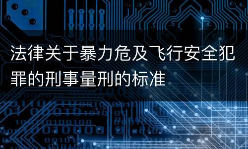 法律关于暴力危及飞行安全犯罪的刑事量刑的标准