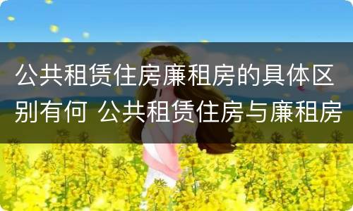 公共租赁住房廉租房的具体区别有何 公共租赁住房与廉租房的区别