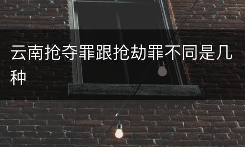 云南抢夺罪跟抢劫罪不同是几种