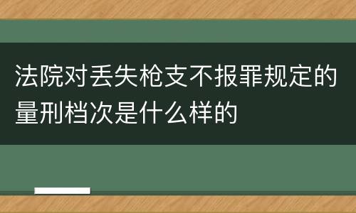 法院对丢失枪支不报罪规定的量刑档次是什么样的