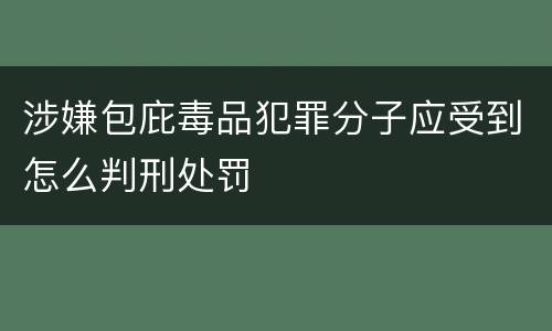 涉嫌包庇毒品犯罪分子应受到怎么判刑处罚