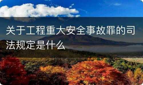 关于工程重大安全事故罪的司法规定是什么