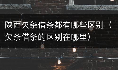 陕西欠条借条都有哪些区别（欠条借条的区别在哪里）