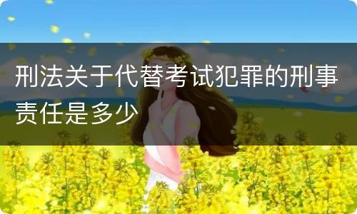刑法关于代替考试犯罪的刑事责任是多少