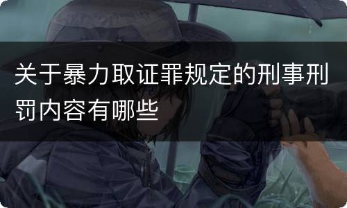 关于暴力取证罪规定的刑事刑罚内容有哪些